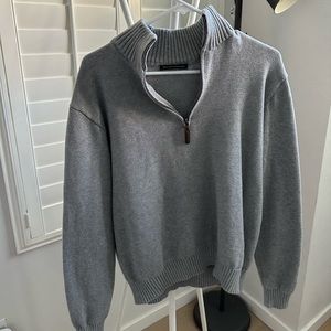 Brandy Melville Ribbed Grey Zip Up